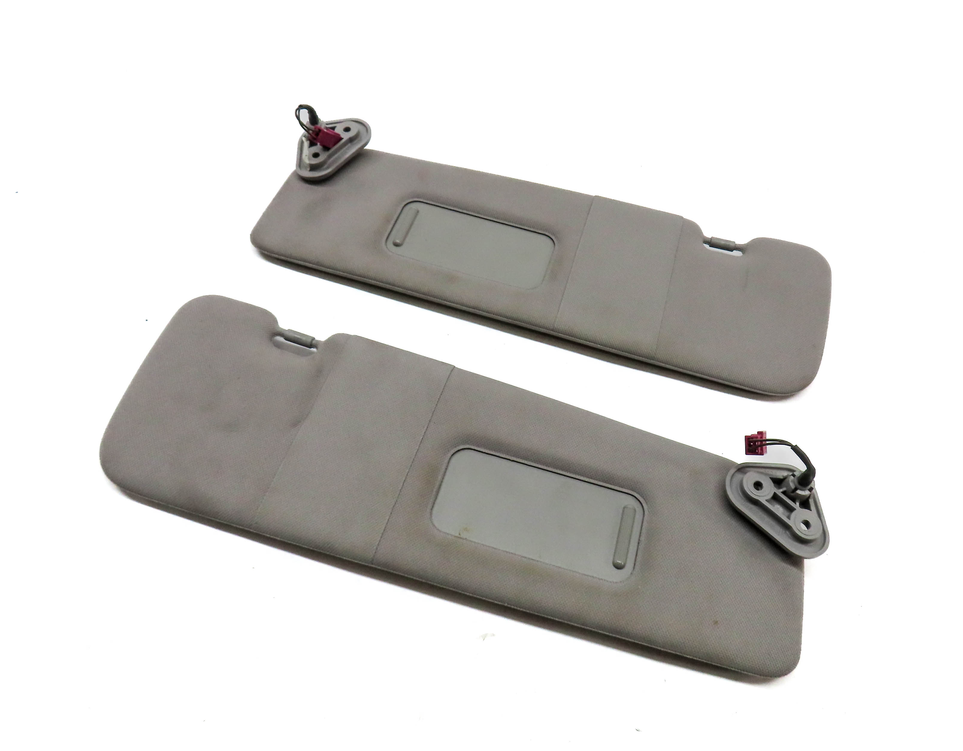 12-19 BMW 640i 650i M6 (F06 F12) FRONT LEFT & RIGHT SUN VISOR SHADE SET (Grey) — exact item pictured